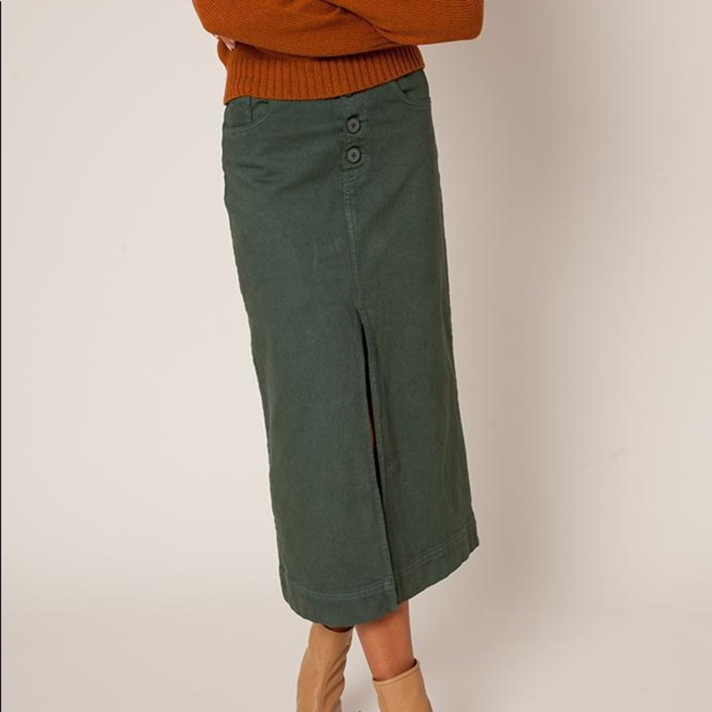 Rachel Antonoff Carlotta Green  Denim Skirt Size 4 - Picture 2 of 10